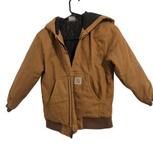 Carhartt Boys Girls Active Taffeta Quilt Lined Jacket Small / 7-8, Brown